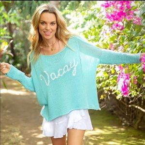 Wooden Ships knit Vacay sweater in aqua